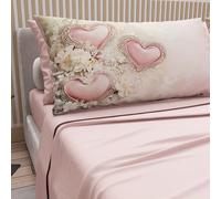 PETTI Artigiani Italiani - Parure de Draps en Coton pour Lit Double avec Taies d’Oreiller et Drap Housse 160x200, Motif 343 Poudre Clair, 100% Fabriqué en Italie