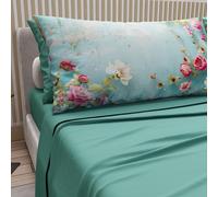 PETTI Artigiani Italiani - Parure de Draps en Coton pour Lit Double avec Taies d’Oreiller et Drap Housse 160x200, Motif 345 Canard, 100% Fabriqué en Italie