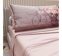 PETTI Artigiani Italiani - Parure de Draps en Coton pour Lit Double avec Taies d’Oreiller et Drap Housse 160x200, Motif 337 Poudre Clair, 100% Fabriqué en Italie