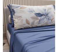 PETTI Artigiani Italiani - Parure de Draps en Coton pour Lit Simple avec Taies d’Oreiller et Drap Housse 90x200, Motif Floral 164 Indigo, 100% Fabriqué en Italie