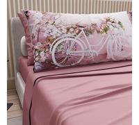 PETTI Artigiani Italiani - Parure de Draps en Coton pour Lit Simple avec Taies d’Oreiller et Drap Housse 90x200, Motif 333 Poudre Foncée, 100% Fabriqué en Italie