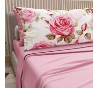 PETTI Artigiani Italiani - Parure de lit 100% Coton avec taies d'oreiller en Impression numérique, Drap lit Simple, Bouquet, fabriqué en Italie