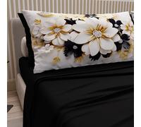PETTI Artigiani Italiani - Parure de lit 100% en Coton avec taies d'oreiller en Impression numérique, draps Doubles, Parure de lit Double, Fleur céramique Noire, fabriquée en Italie