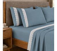 PETTI Artigiani Italiani - Parure de lit 3 pièces en Percale de Coton avec Dentelle Avion San Gallo, 100% fabriquée en Italie
