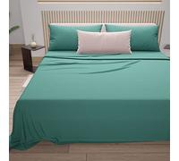 PETTI Artigiani Italiani - Parure de lit 3 pièces pour lit Simple, Douce et Respirante, Comprenant Un Drap Plat, Un Drap-Housse et Une taie d'oreiller, Couleur Turquoise