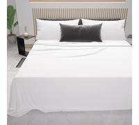 PETTI Artigiani Italiani - Parure de lit 3 pièces pour lit Simple, Douce et Respirante, Comprenant Un Drap Plat, Un Drap-Housse et Une taie d'oreiller, draps Blancs