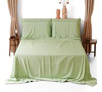 PETTI Artigiani Italiani - Parure de lit 3 pièces pour lit Simple, Douce et Respirante, Comprenant Un Drap Plat, Un Drap-Housse et Une taie d'oreiller, Coloris Sauge