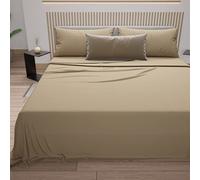 PETTI Artigiani Italiani - Parure de lit 3 pièces pour lit Simple, Douce et Respirante, Comprenant Un Drap Plat, Un Drap-Housse et Une taie d'oreiller, Coloris Gris Tourterelle