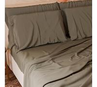 PETTI Artigiani Italiani - Parure de lit 4 pièces Maxi Double, Douce et Respirante, Comprenant Un Drap Plat, Un Drap-Housse à Coins élastiqués et 2 taies d'oreiller, Coloris Gris Tourterelle