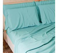 PETTI Artigiani Italiani - Parure de lit 4 pièces pour lit Queen Size français, Douce et Respirante, Comprenant Un Drap Plat, Un Drap-Housse avec Coins élastiqués et 2 taies d'oreiller Tiffany.