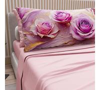 PETTI Artigiani Italiani - Parure de lit en Coton avec taies d'oreiller en Impression numérique, draps Doubles, lit Double, Motif Floral 8 Rose, 100% fabriqué en Italie