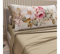 Petti Artigiani Italiani - Parure de lit en Coton avec taies d'oreiller en Impression numérique, lit Double Maxi, Drap Dessus et Dessous avec Angles, Provence Taupe, 100% fabriqué en Italie
