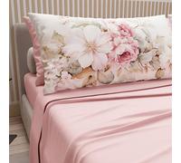 PETTI Artigiani Italiani - Parure de lit en Coton avec taies d'oreiller en Impression numérique, lit Double Maxi, Drap Dessus et Dessous avec Angles, Provence Poudre, 100% fabriqué en Italie