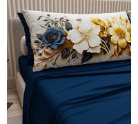 PETTI Artigiani Italiani - Parure de lit en Coton avec taies d'oreiller en Impression numérique, lit Double Maxi, Drap Dessus et Dessous avec Angles, céramique 04 Bleu Nuit, 100% fabriqué en Italie