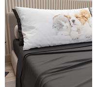 PETTI Artigiani Italiani - Parure de lit pour Animaux avec Chats et Chiens en Coton avec taies d'oreiller en Impression numérique, draps pour lit Simple, lit Simple Gris foncé, 100% fabriqué en