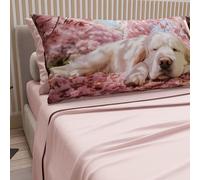 Petti Artigiani Italiani - Parure de lit pour Animaux avec Chiens en Coton avec taies d'oreiller en Impression numérique, lit Double Maxi, 100% fabriqué en Italie