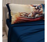 PETTI Artigiani Italiani - Parure de lit pour Animaux avec Chiens en Coton avec taies d'oreiller en Impression numérique, 100% fabriqué en Italie