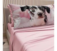 PETTI Artigiani Italiani - Parure de lit pour Animaux avec Chiens en Coton avec taies d'oreiller en Impression numérique, 100% fabriqué en Italie