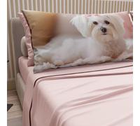 Petti Artigiani Italiani - Parure de lit pour Animaux avec Chiens en Coton avec taies d'oreiller en Impression numérique, draps Une Place et demie française, 100% fabriqué en Italie