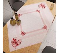 PETTI Artigiani Italiani Accessoires Cuisine Petti, 100% Microfibre hypoallergénique, Noeud Rose, Centrotavola 90x90 cm