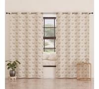 PETTI Artigiani Italiani - Rideaux à Panneaux pour intérieur avec Anneaux, 2 pièces, 140 x 280 cm, Rideau de Chambre à Coucher et Salon occultants isolants et Modernes, nœud Beige, 100% fabriqué en