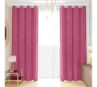 PETTI Artigiani Italiani - Rideaux en Velours à Panneaux pour intérieur avec Anneaux, 2 pièces, 140 x 280 cm, Rideau Velours Chambre à Coucher et Salon occultants isolants et Modernes, Fuchsia 100%
