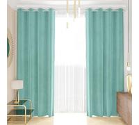 PETTI Artigiani Italiani - Rideaux en Velours à Panneaux pour intérieur avec Anneaux, 2 pièces, 140 x 280 cm, Rideau Velours Chambre à Coucher et Salon occultants isolants et Modernes, Tiffany, 100%