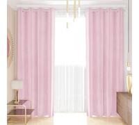 PETTI Artigiani Italiani - Rideaux en Velours à Panneaux pour intérieur avec Anneaux, 2 pièces, 140 x 280 cm, Rideau Velours Chambre à Coucher et Salon occultants isolants et Modernes, Rose, 100%