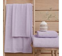 PETTI Artigiani Italiani - Serviettes de Bain 100% éponge de Coton, Ensemble de Serviettes 1+1, 2 pièces 1 Serviette de Visage et 1 Serviette de Main, Serviettes Lilas