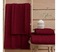 PETTI Artigiani Italiani - Serviettes de Bain 100% éponge de Coton, Ensemble de Serviettes 2+2, 4 pièces 2 Serviettes Visage et 2 Serviettes Mains, Serviettes Bordeaux