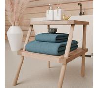 PETTI Artigiani Italiani - Serviettes de Bain en éponge 100% Coton, Ensemble de Serviettes (1+1), Ensemble de 2 pièces : 1 Serviette de Visage et 1 Serviette pour Les Mains, Bleu aviateur
