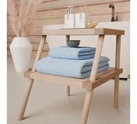 PETTI Artigiani Italiani - Serviettes de Bain en éponge 100% Coton, Ensemble de Serviettes (1+1), Ensemble de 2 pièces : 1 Serviette de Visage et 1 Serviette pour Les Mains, Bleu Clair