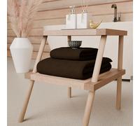 PETTI Artigiani Italiani - Serviettes de Bain en éponge 100% Coton, Ensemble de Serviettes (1+1), Ensemble de 2 pièces : 1 Serviette de Visage et 1 Serviette pour Les Mains, Marron