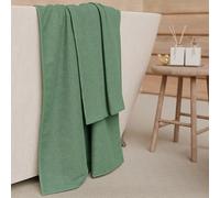 PETTI Artigiani Italiani - Serviettes de Bain en éponge 100% Coton, Ensemble de Serviettes (3 + 3), 6 pièces : 3 Serviettes de Visage et 3 Serviettes de Mains, Vert émeraude