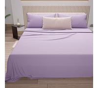 PETTI Artigiani Italiani - Set de Draps de Lit 100% Coton Set de 3 Pieces 1pz Drap Housse, 1pz Drap Plat, 1 Taies d’Oreiller, 100% Made in Italy, Lilas