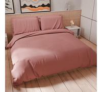 PETTI Artigiani Italiani - Set Housse de Couette 160x200 cm (1 Taie d'oreiller 50x80 cm Incluse), Parure de Lit Microfibre 1 Personne Douce Rose Foncé