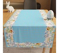 PETTI Artigiani Italiani Set Textiles de Cuisine, 100% Microfibre hypoallergénique, Vichy, Runner Tavola 40x140 cm