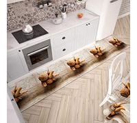 PETTI Artigiani Italiani - Tapis de Cuisine Antidérapant et Lavable 52x140 cm, Tapis Runner pour Couloir, Motif Panier à Pain, 100% Fabriqué en Italie