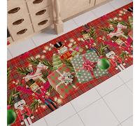 PETTI Artigiani Italiani - Tapis de Cuisine de Noël, Chemin de Cuisine de Noël, Tapis de Noël Antidérapant et Lavable, Tapis de Cuisine pour Noël, 52x180 cm, Fabriqué en Italie