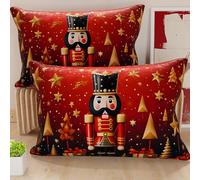 Petti Artisans Italiens - Paire de Housses de Coussin en Microfibre 30x50 cm, Coussins Décoratifs de Noël pour Chambre, Canapé, Salon, Lot de 2 Housses de Coussin, Taie d'oreiller de Noël 1