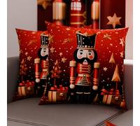 Petti Artisans Italiens - Paire de Housses de Coussin en Microfibre 35x35 cm, Coussins Décoratifs de Noël pour Chambre, Canapé, Salon, Lot de 2 Housses de Coussin, Taie d'oreiller de Noël 1