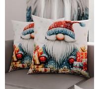 Petti Artisans Italiens - Paire de Housses de Coussin en Microfibre 35x35 cm, Coussins Décoratifs de Noël pour Chambre, Canapé, Salon, Lot de 2 Housses de Coussin, Taie d'oreiller de Noël 14