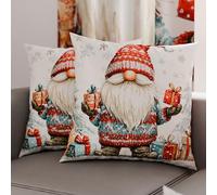 Petti Artisans Italiens - Paire de Housses de Coussin en Microfibre 35x35 cm, Coussins Décoratifs de Noël pour Chambre, Canapé, Salon, Lot de 2 Housses de Coussin, Taie d'oreiller de Noël 19