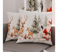 Petti Artisans Italiens - Paire de Housses de Coussin en Microfibre 35x35 cm, Coussins Décoratifs de Noël pour Chambre, Canapé, Salon, Lot de 2 Housses de Coussin, Taie d'oreiller de Noël 17