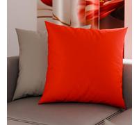 Petti Artisans Italiens - Paire de Housses de Coussin en Microfibre 40x40 cm, Coussins de canapé, Lot de 2 Housses de Coussin, taie d'oreiller Double Face en Rouge et Gris