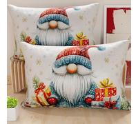 Petti Artisans Italiens - Paire de Housses de Coussin en Microfibre 40x70 cm, Coussins Décoratifs de Noël pour Chambre, Canapé, Salon, Lot de 2 Housses de Coussin, Taie d'oreiller de Noël 14