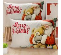 Petti Artisans Italiens - Paire de Housses de Coussin en Microfibre 40x80 cm, Coussins Décoratifs de Noël pour Chambre, Canapé, Salon, Lot de 2 Housses de Coussin, Taie d'oreiller de Noël 12
