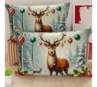 Petti Artisans Italiens - Paire de Housses de Coussin en Microfibre 40x80 cm, Coussins Décoratifs de Noël pour Chambre, Canapé, Salon, Lot de 2 Housses de Coussin, Taie d'oreiller de Noël 4