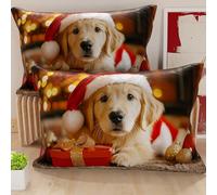 Petti Artisans Italiens - Paire de Housses de Coussin en Microfibre 40x80 cm, Coussins Décoratifs de Noël pour Chambre, Canapé, Salon, Lot de 2 Housses de Coussin, Taie d'oreiller de Noël 15