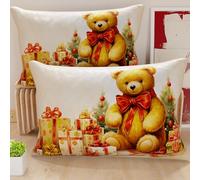 Petti Artisans Italiens - Paire de Housses de Coussin en Microfibre 50x70 cm, Coussins de Décoration de Noël pour Chambre, Canapé, Salon, Lot de 2 Housses de Coussin, Housse de Coussin de Noël 3